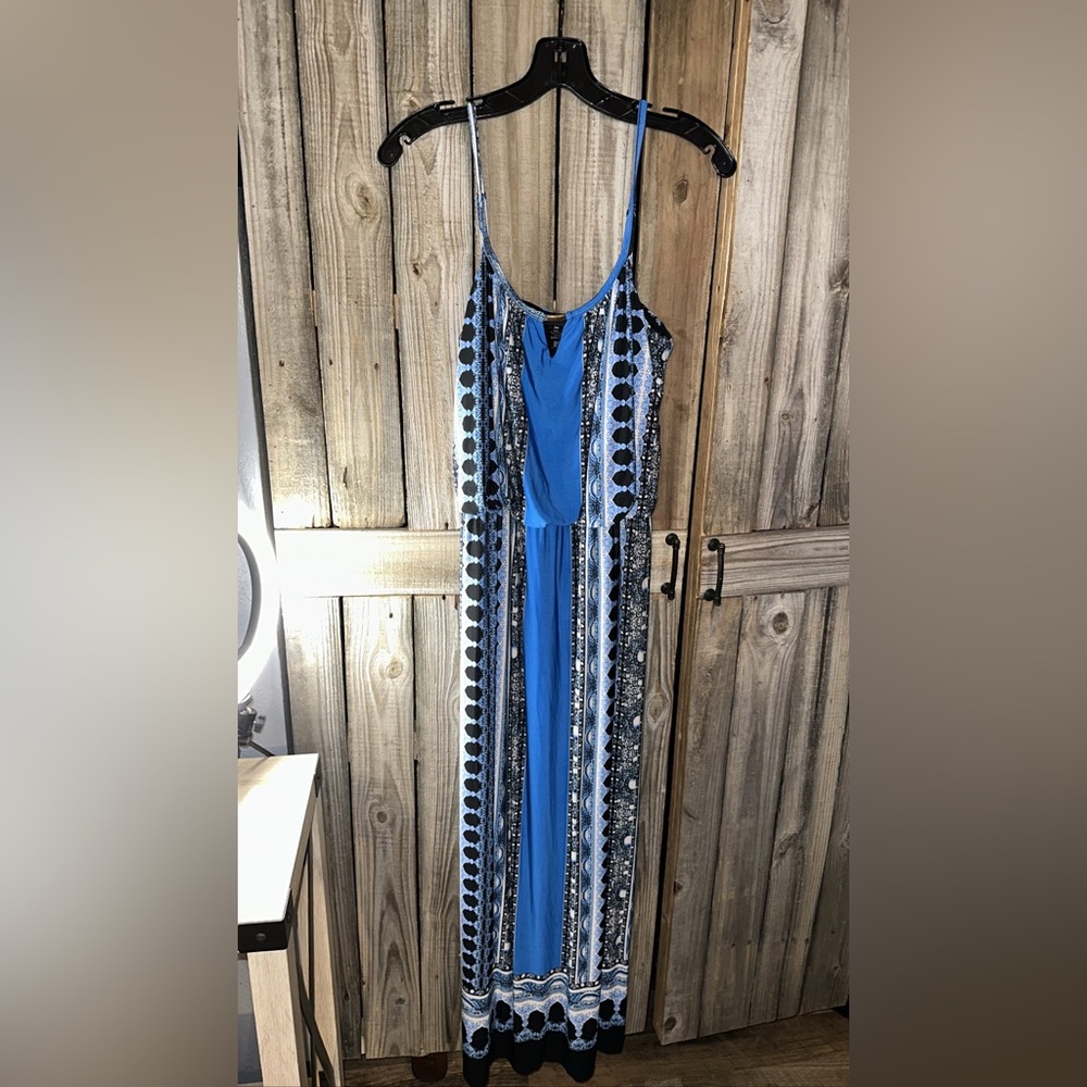 Long spaghetti strap dress.